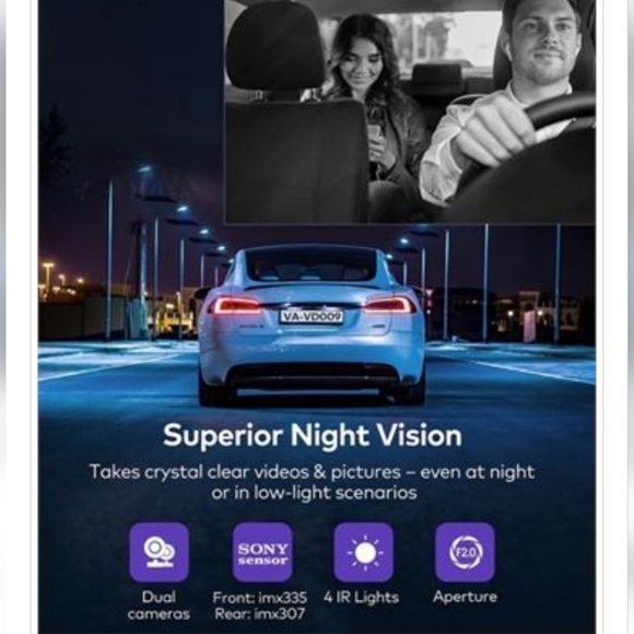 VAVA VA-VD009 2K Dual Dash Cam factory sealed - Picture 6 of 11